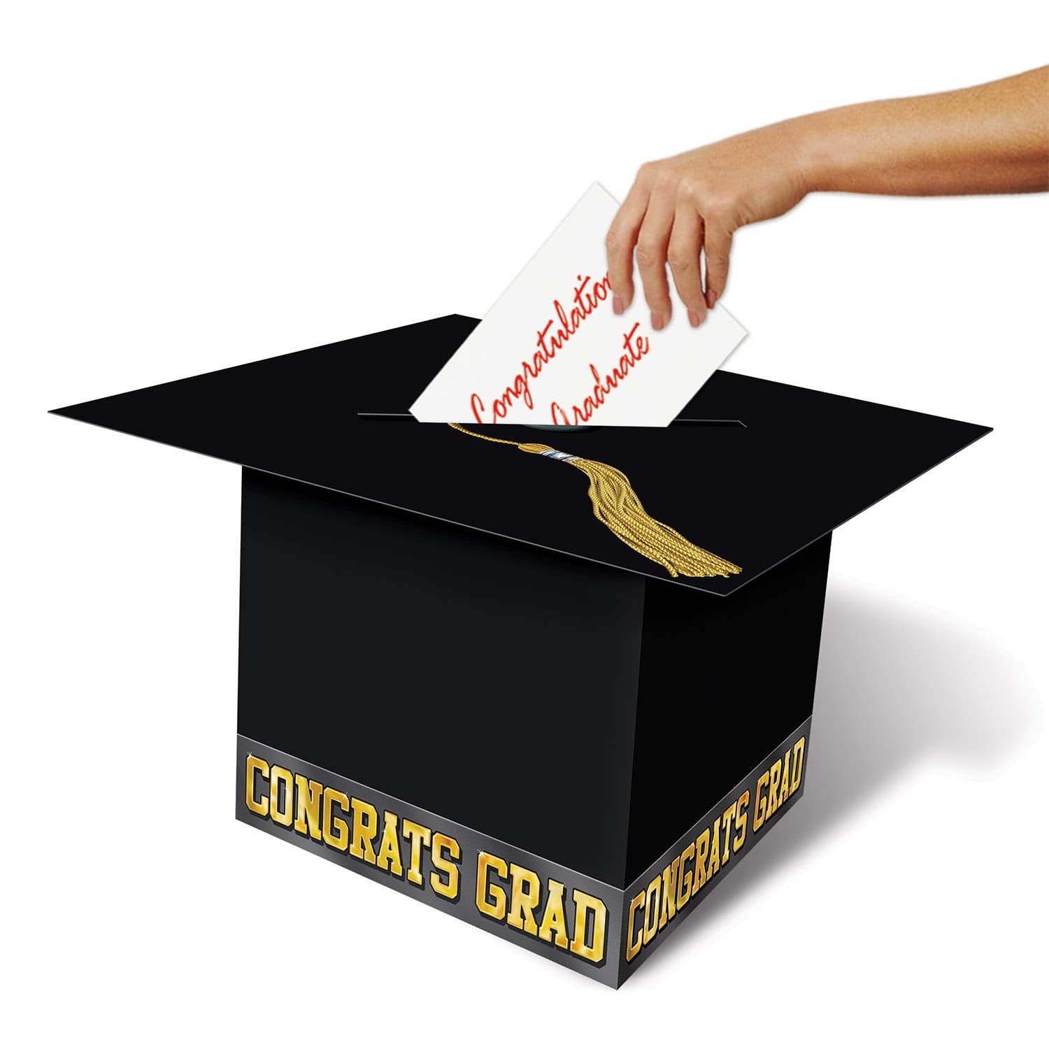 Grad Cap Card Box (black) Party Accessory  (1 count) (1/Pkg)