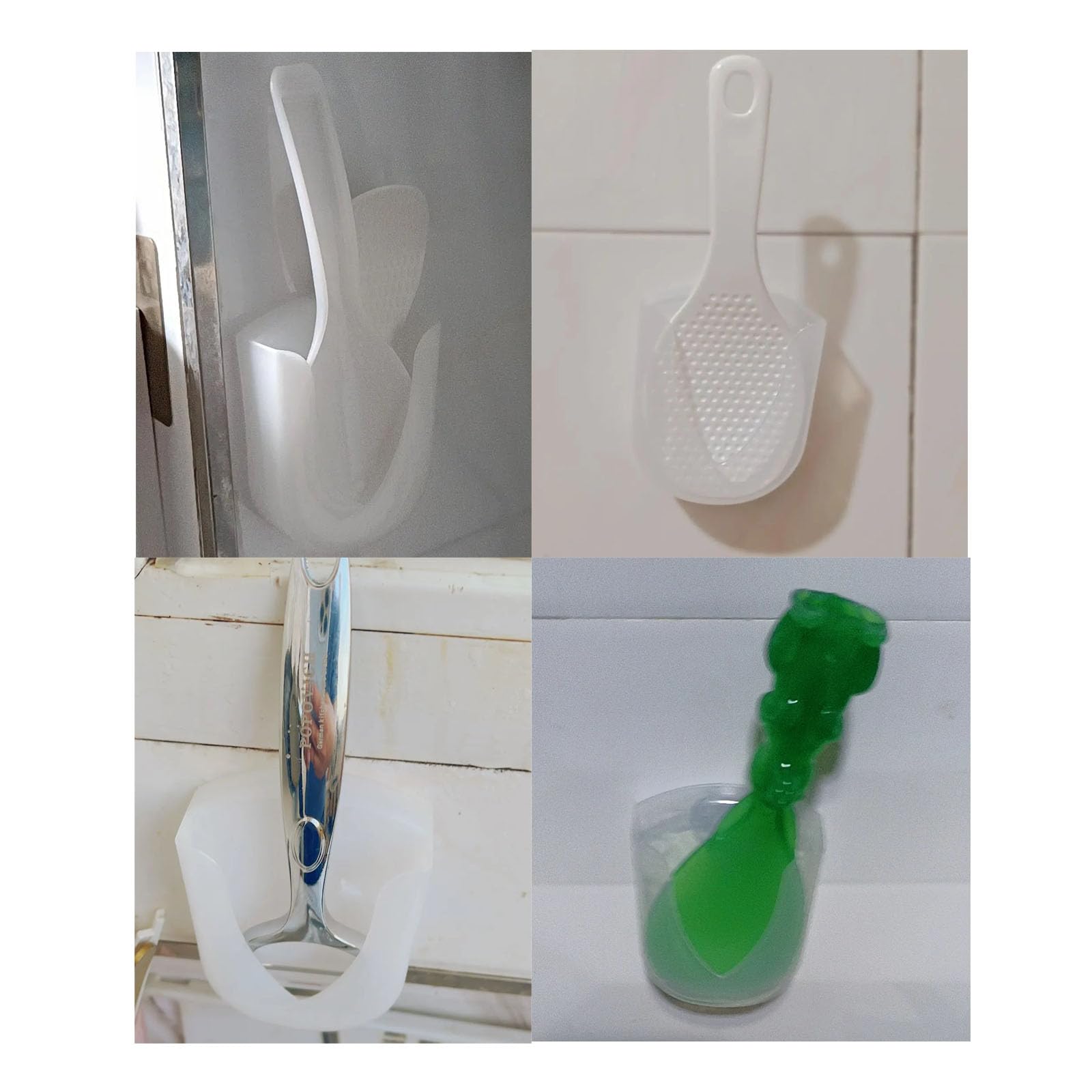 NentMent 3 Pack Rice Spoon Holder Rice Paddle Storage Organizer Detachable Suction Cup Type Rack Stand Case for Zojirushi Sushi Maker Rice Cooker Non-Stick Serving Scoop Shovel Spatula