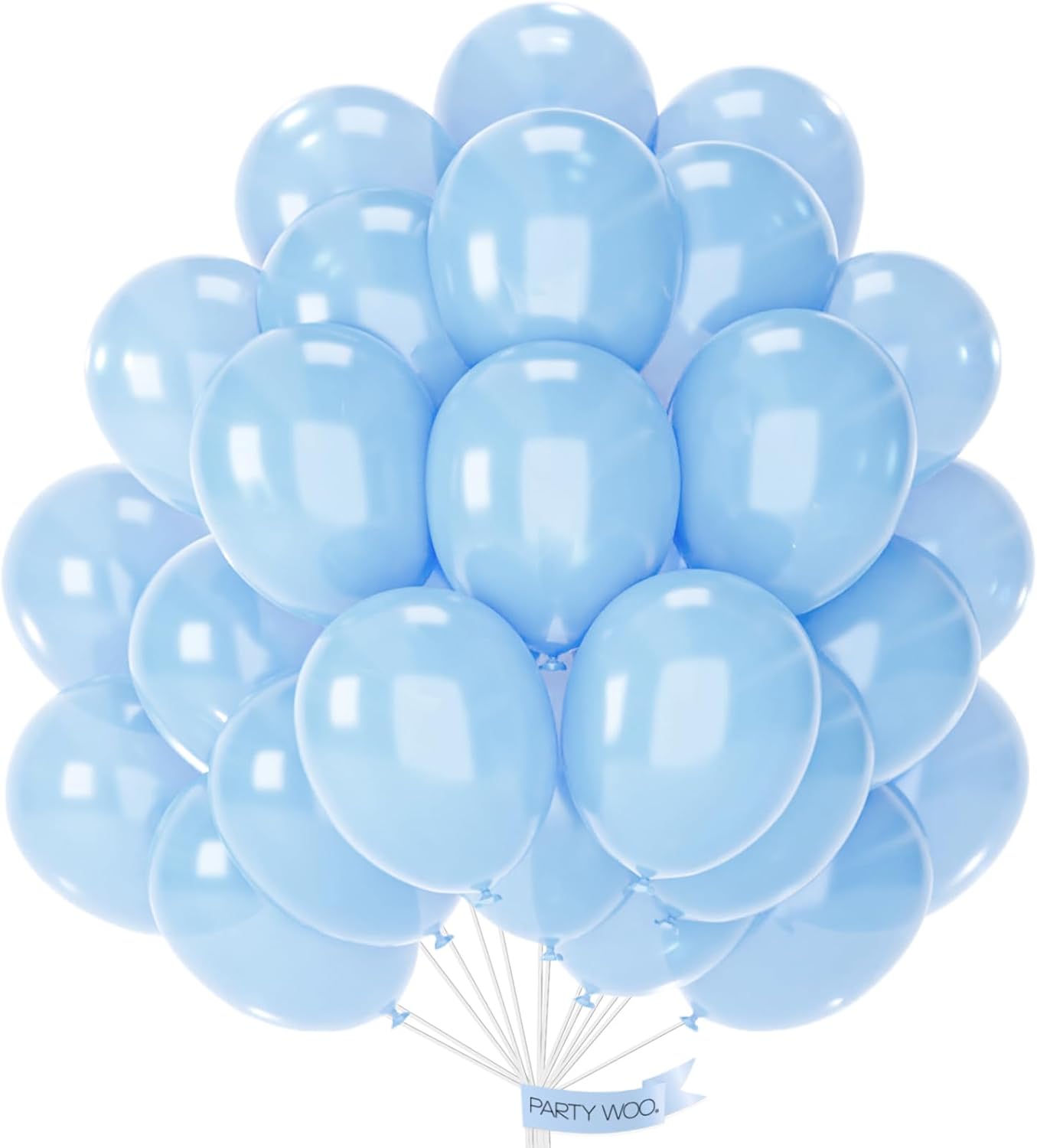 PartyWoo Pearl Light Blue Balloons - 50 Pcs 12 Inch Baby Pastel Blue for Graduation & Baby Showers