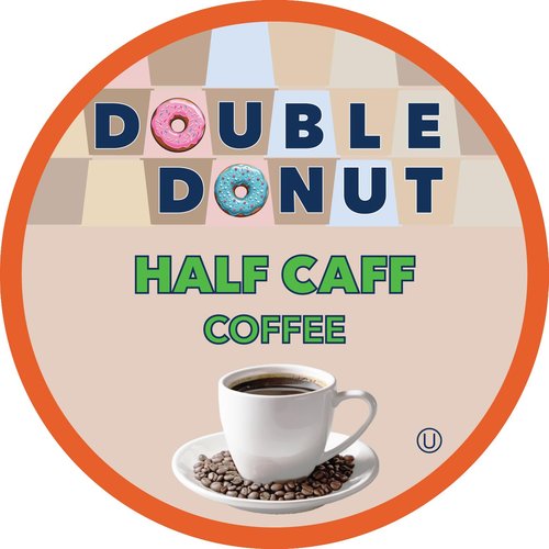 Double Donut Coffee - Half Caff Coffee Pods for Keurig - Medium Roast, 80 Count Single Serve Pods