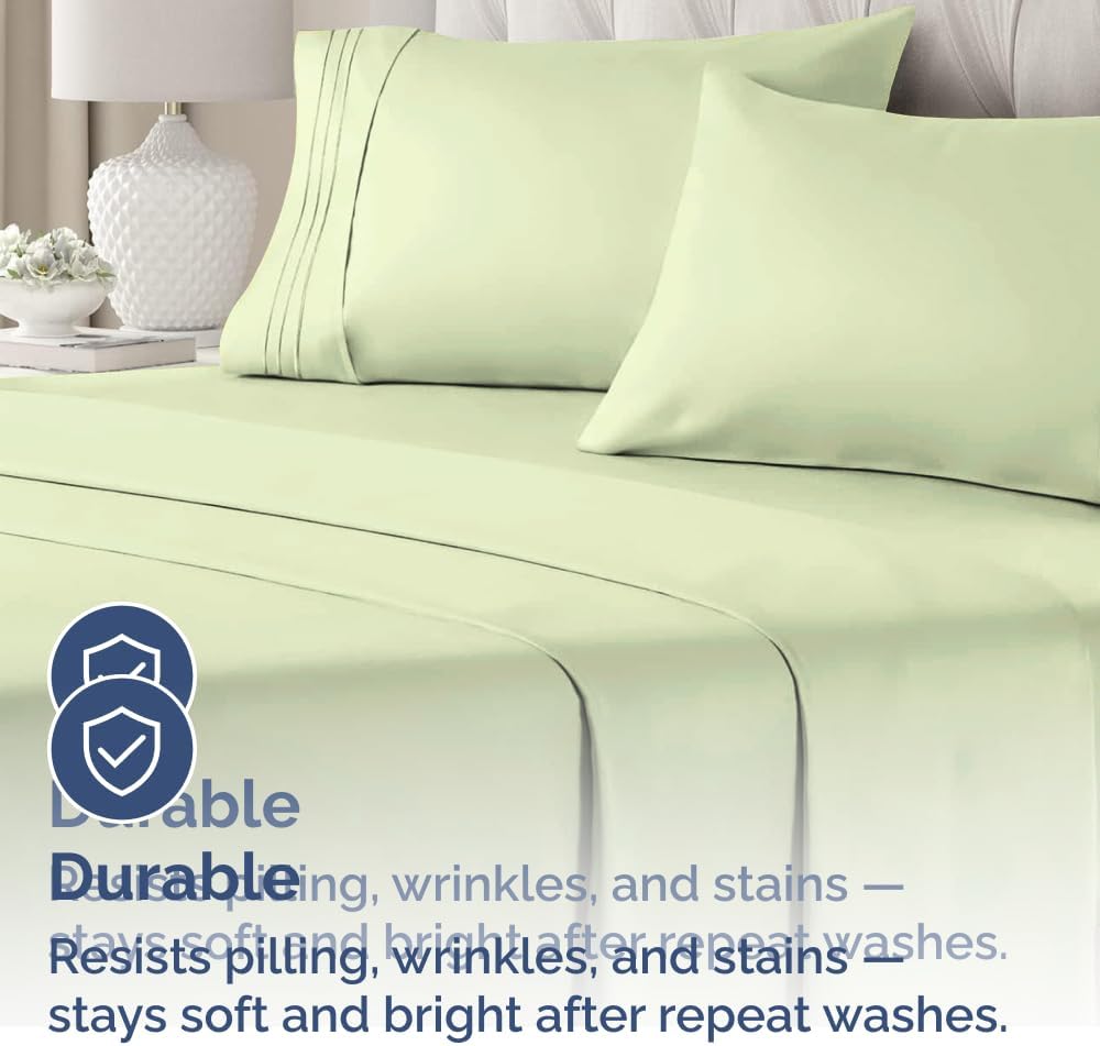 Skiennix Body Pillowcases Set of 4 | Soft & Breathable 20x54 Long Pillow Covers - Fade-Free, Machine Washable - Light Sage Green