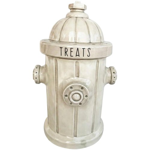 Blue Sky Ceramic Fire Hydrant Treat Jar, White