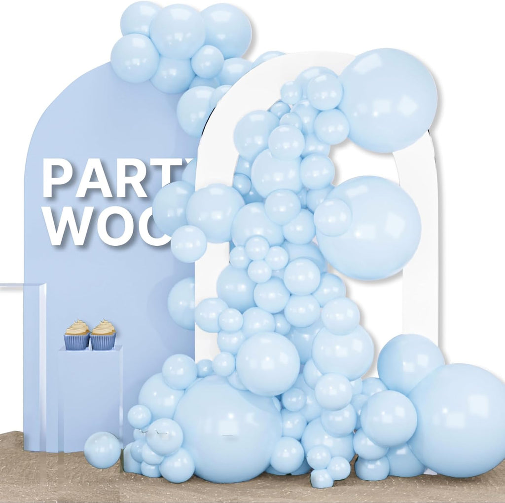 PartyWoo Baby Blue Balloon Arch Kit - 155pcs in Various Sizes for Graduation & Baby Showers