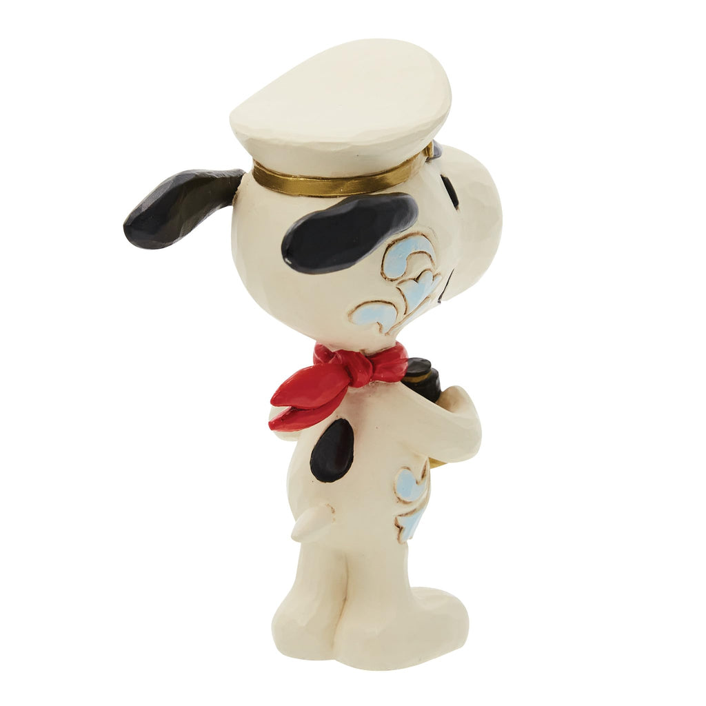 Enesco Peanuts Collection by Jim Shore Snoopy Sailor Captain Miniature Figurine- Stone Resin Hand Crafted Painted Collectible Peanuts Snoopy Mini Figurines Home Decor Statue, 3.5 Inch
