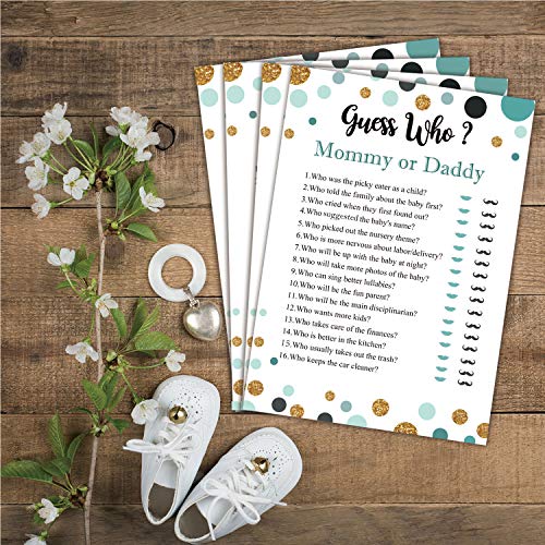 25 Gender Neutral Baby Shower Guess Who Game Cards - Unisex Fun Activity