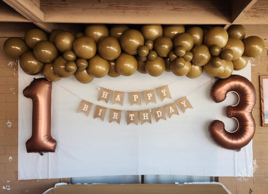 Numbers Balloon - 40 Inch Large Coffee Brown Balloon for 3rd Birthday Party Decorations