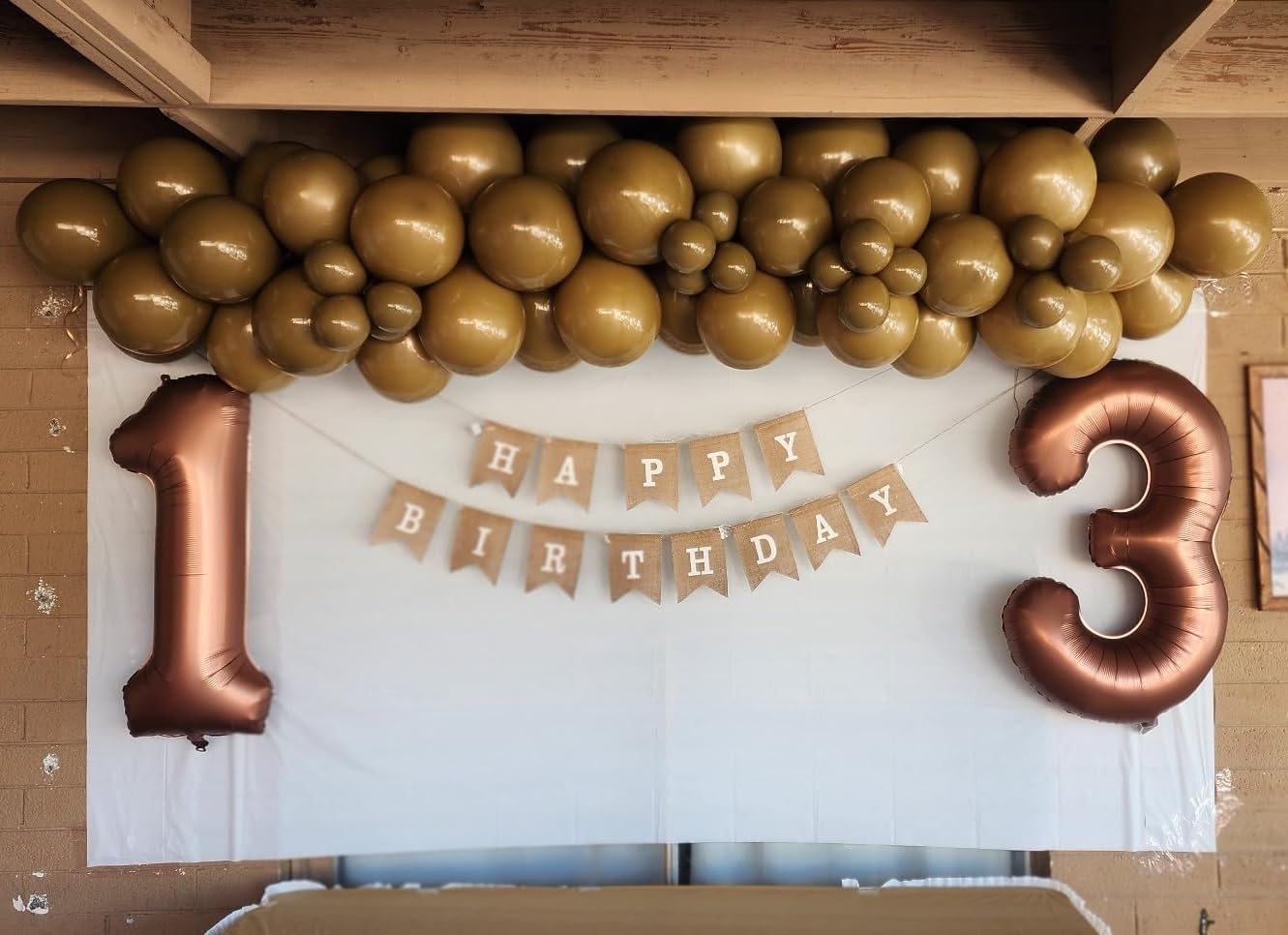 Numbers Balloon - 40 Inch Large Coffee Brown Balloon for 3rd Birthday Party Decorations