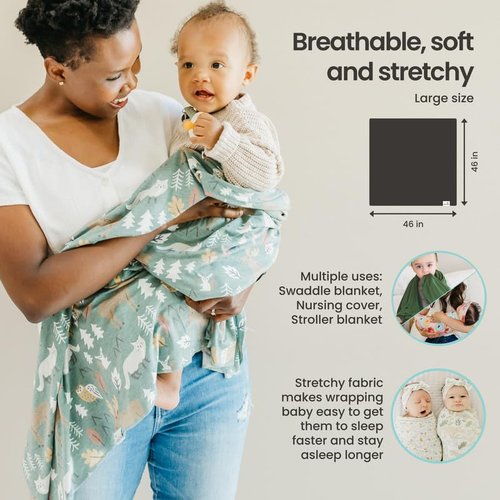 Copper Pearl Large Premium Knit Baby Swaddle Receiving Blanket June