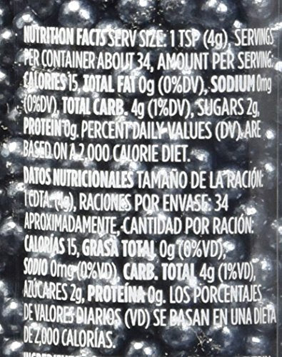 Wilton Edible Sugar Pearls, Black Cake Sprinkles - 4.8 oz Bottle