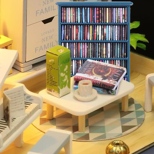 DIYDEC Mini Bookshelf - 180pcs Miniature Blue Books | Perfect Tiny Library Decor for Book Lovers