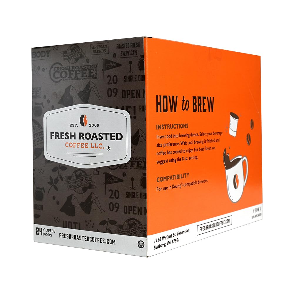 Fresh Roasted Coffee, Costa Rica Tarrazu, Medium Roast, 72 Pods for K Cup Brewers