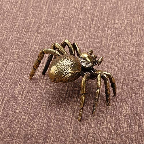 Brass Spider Figurine - Japanese Feng Shui Wealth Sculpture | Lucky Miniature Artware for Home & Office