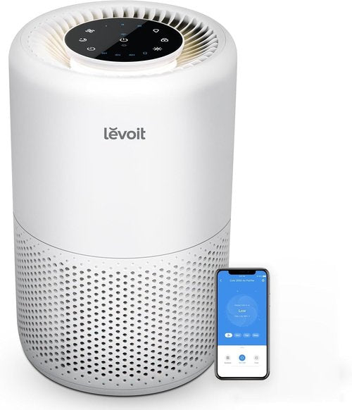 LEVOIT Air Purifier - Smart Voice Control with HEPA Filter | AHAM Verified, Ideal for Home & Bedroom, Core 200S-P, White