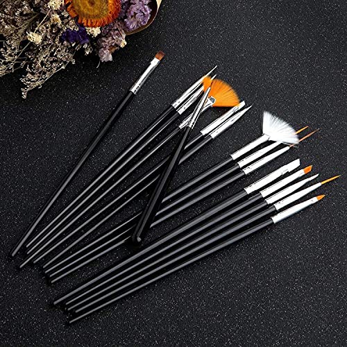 JOYJULY 20-Piece Nail Art Brush Set and Double-Ended Dotting Pens