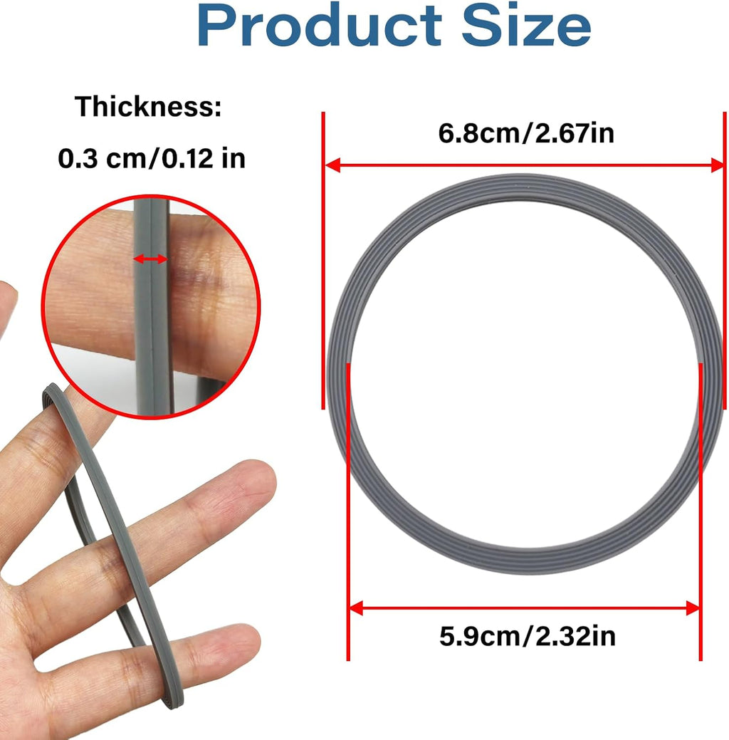 Owala | Water Bottle Gasket Replacement - 6 Silicone Lid Seals for 19/24/32/40oz Cups | Gray