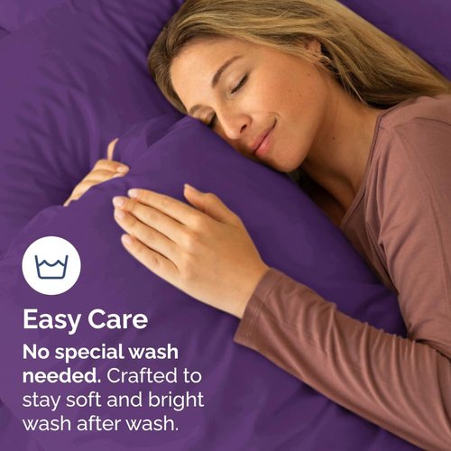 King Pillow Cases by [Brand Name] - Ultra Soft Hotel Quality - Wrinkle-Free, Stain Resistant - 10 Pack - Purple