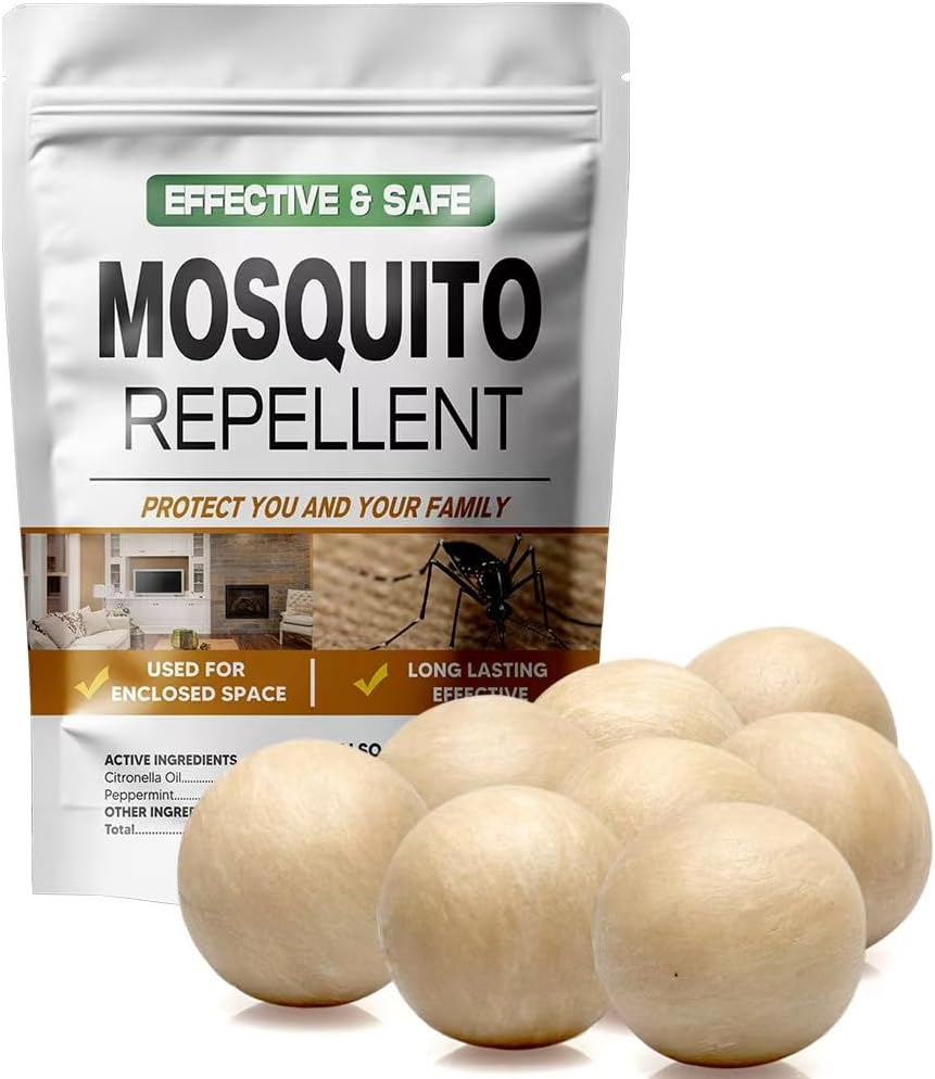 AUDQQM Mosquito Repellent Balls - Effective Outdoor & Indoor Mosquito Control for 60 Days | 8-Pack