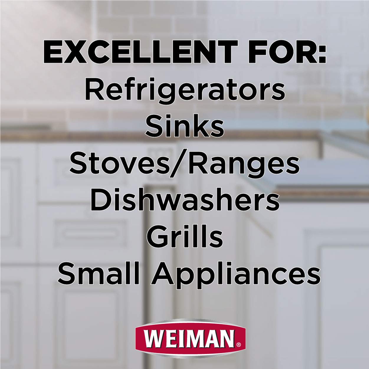 Weiman Stainless Steel Cleaner and Polish - Streak-Free Shine for Refrigerators, Dishwasher, Sinks, Range Hoods and BBQ grills, 22 Fl Oz