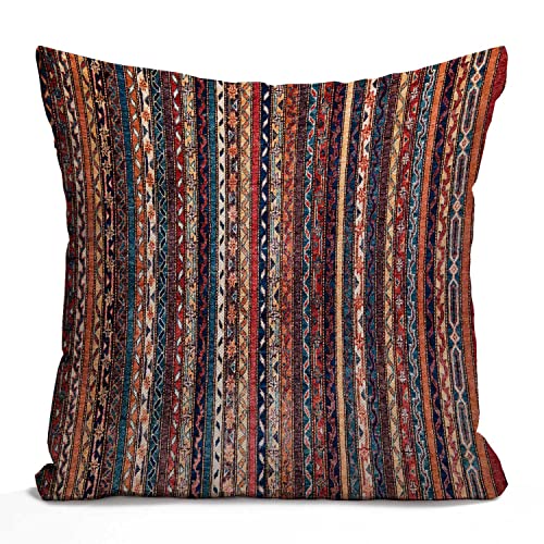 Nphuriy Vintage Turkish Pillow Cover 16x16 Inch - Double Sided Cotton Linen