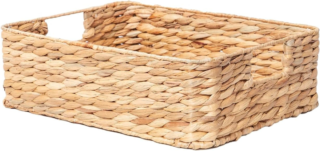 YAHUAN Water Hyacinth Storage Baskets - Stylish Organizing Solution for Drawers & Shelves | Square Design