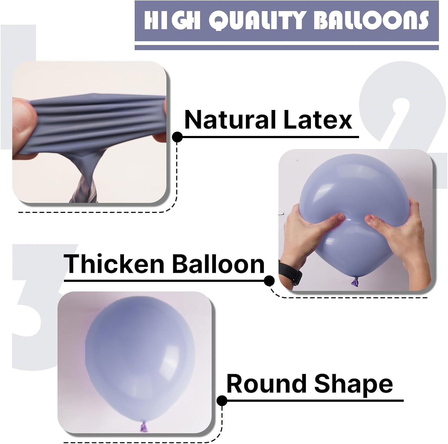 PartyWoo Dusty Blue Balloon Arch Kit - 120pcs in Various Sizes for Baby Showers & Birthdays | Muted Lavender