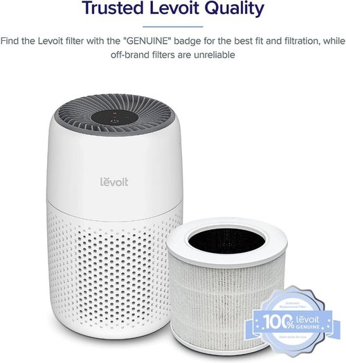 LEVOIT Core Mini-P Replacement Filter - High-Efficiency HEPA & Activated Carbon Air Purifier Filters | 2 Pack, White