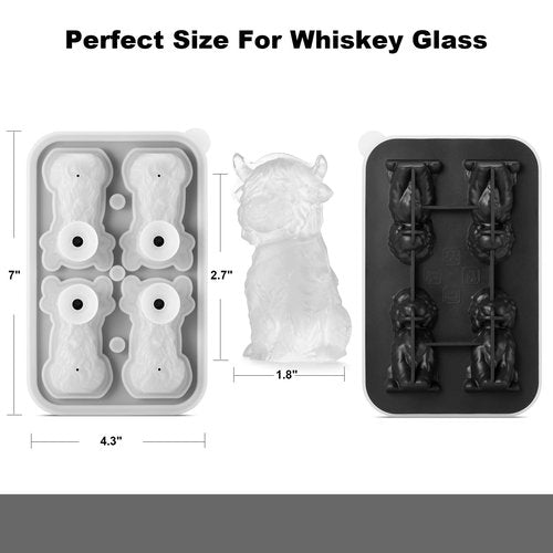 ACOOKEE 3D Highland Cow Ice Cube Tray Fun Shapes, Novelty Highland Cow Gifts, Holiday Stocking Stuffers for Men Women, Cute Highland Cattle Ice Mold for Whiskey,Cocktail,Bourbon