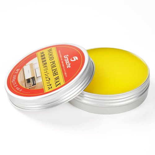 Grpoche Wood Wax for Furniture, Paste Wax for Wood Floor Polish, Conditioner, Cleaner, Restorer, Protective Finish for Surfaces, Furniture Polish for Wooden Floors, Cabinets, Tables, Doors(3.5oz)