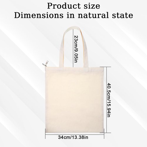 Blank Canvas Tote Bag for Women, Aesthetic Tote-Bag with Zipper Reusable Grocery Bag Aesthetic Totes-Bag with Handles Cotton Shopping Cloth-Bag for Crafts DIY Gift Advertising Promotion Activity