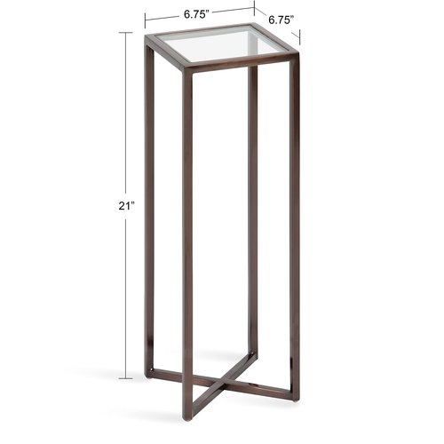 Kate and Laurel Jaspur Modern Drink Table, 7 x 7 x 21, Bronze, Decorative Glam Accent Table for Display and Storage