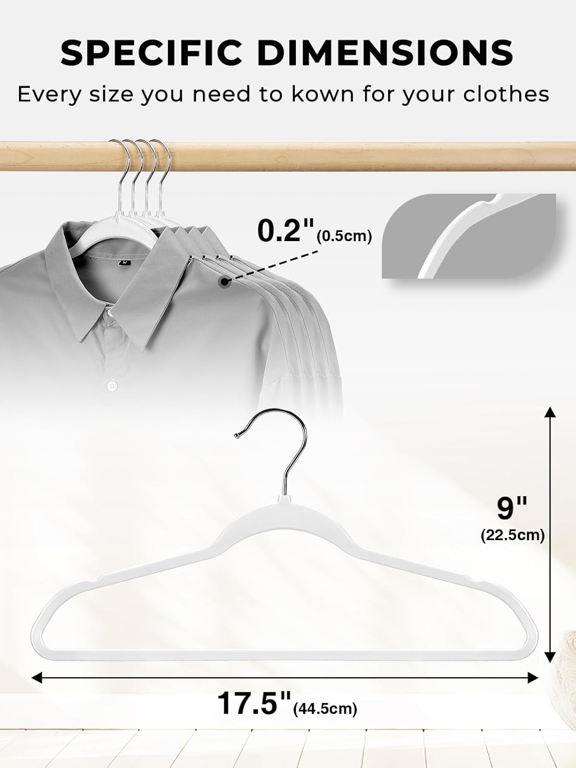 SMARTOR Plastic Hangers 50 Pack - Heavy-Duty, Space-Saving Slim Hangers | Durable & Lightweight - White