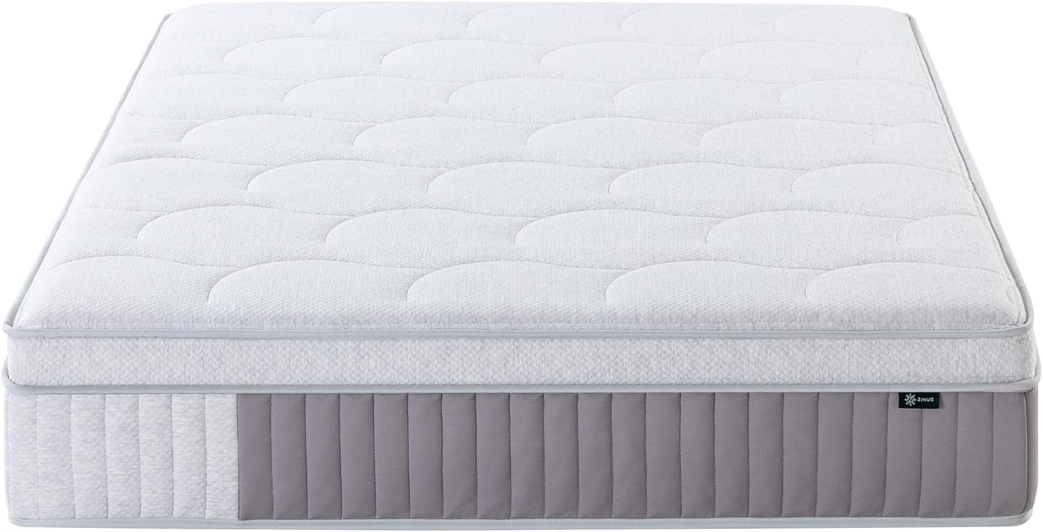 Zinus Cool Support Queen Hybrid Mattress - Cooling Gel Memory Foam & Heavy-Duty Coils for Soothing Pressure Relief
