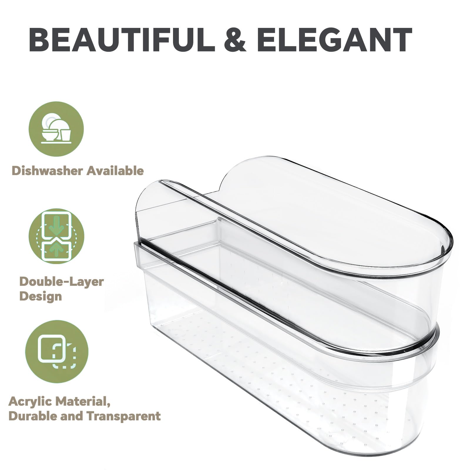 Hand Mixer Storage Case for KitchenAid KHM5/KHM6/KHM7/KHM9 Series Ultra Power Speed Hand Mixers, Double layer Crylic Transparent Storage Box (Hand Mixer Not Included) (Storage Case)