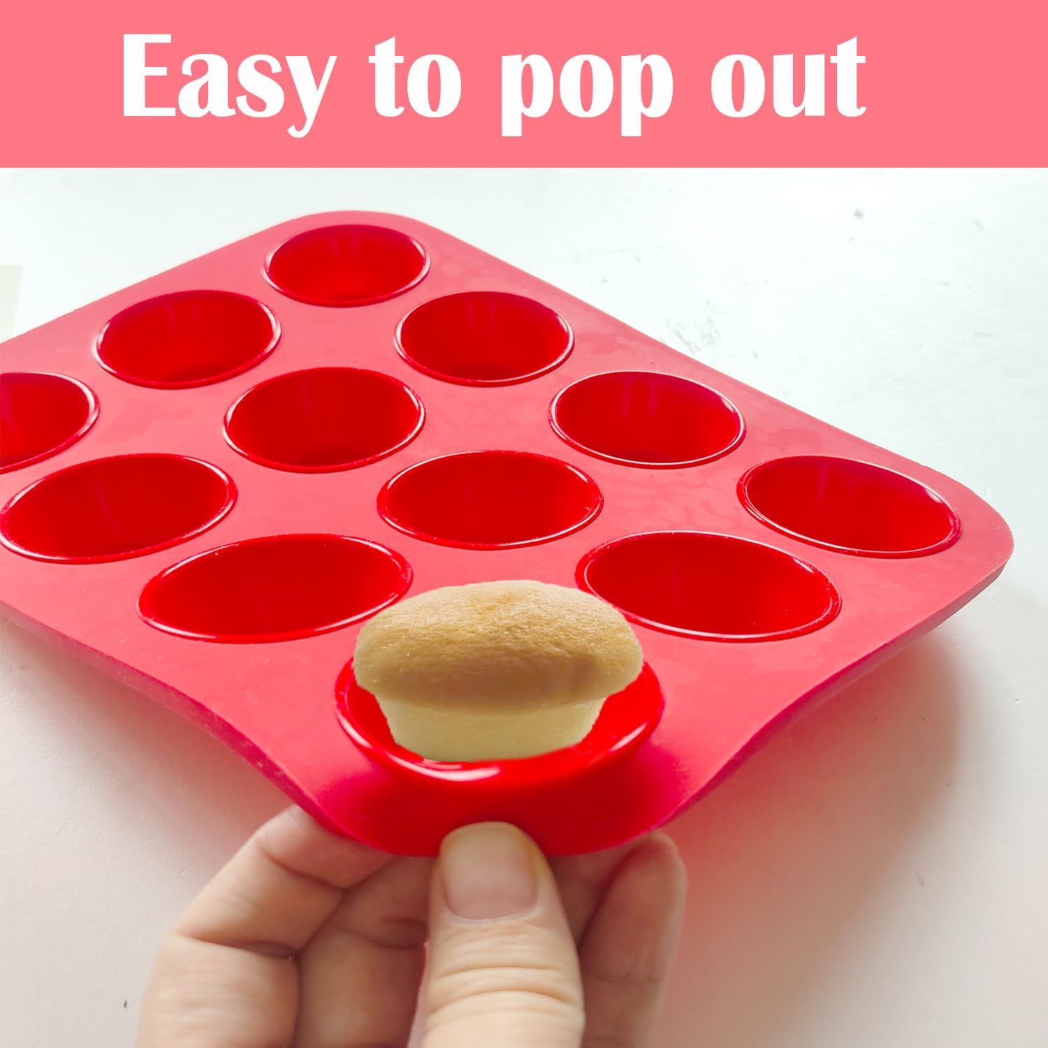 Saphe Silicone Muffin Pans - Nonstick 7-Cup Baking Molds for Egg Bites, Muffins & Cupcakes | 2-Pack