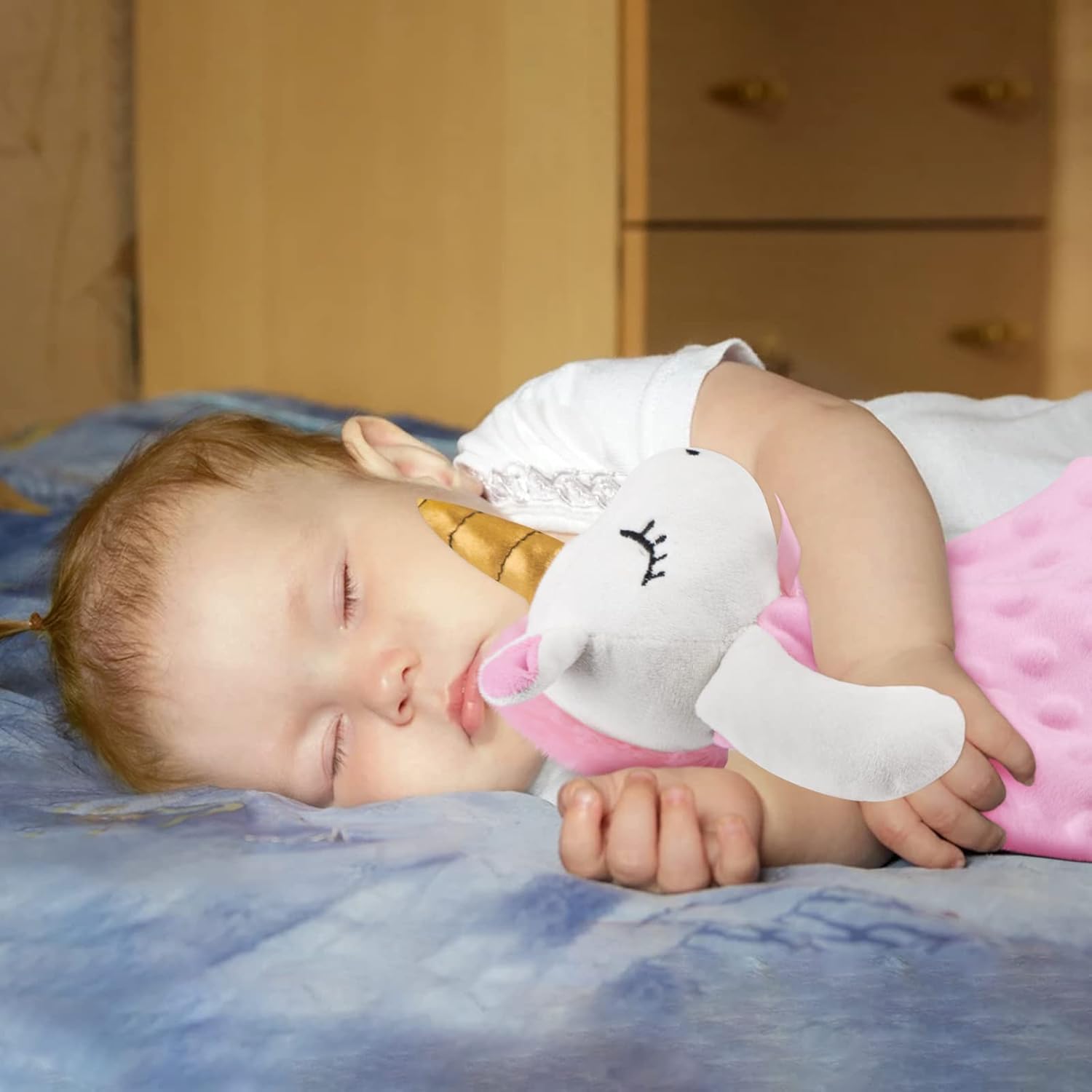 Pro Goleem Unicorn Lovey | Soft Plush Pink Security Blanket for Babies | 16-Inch Snuggle Toy