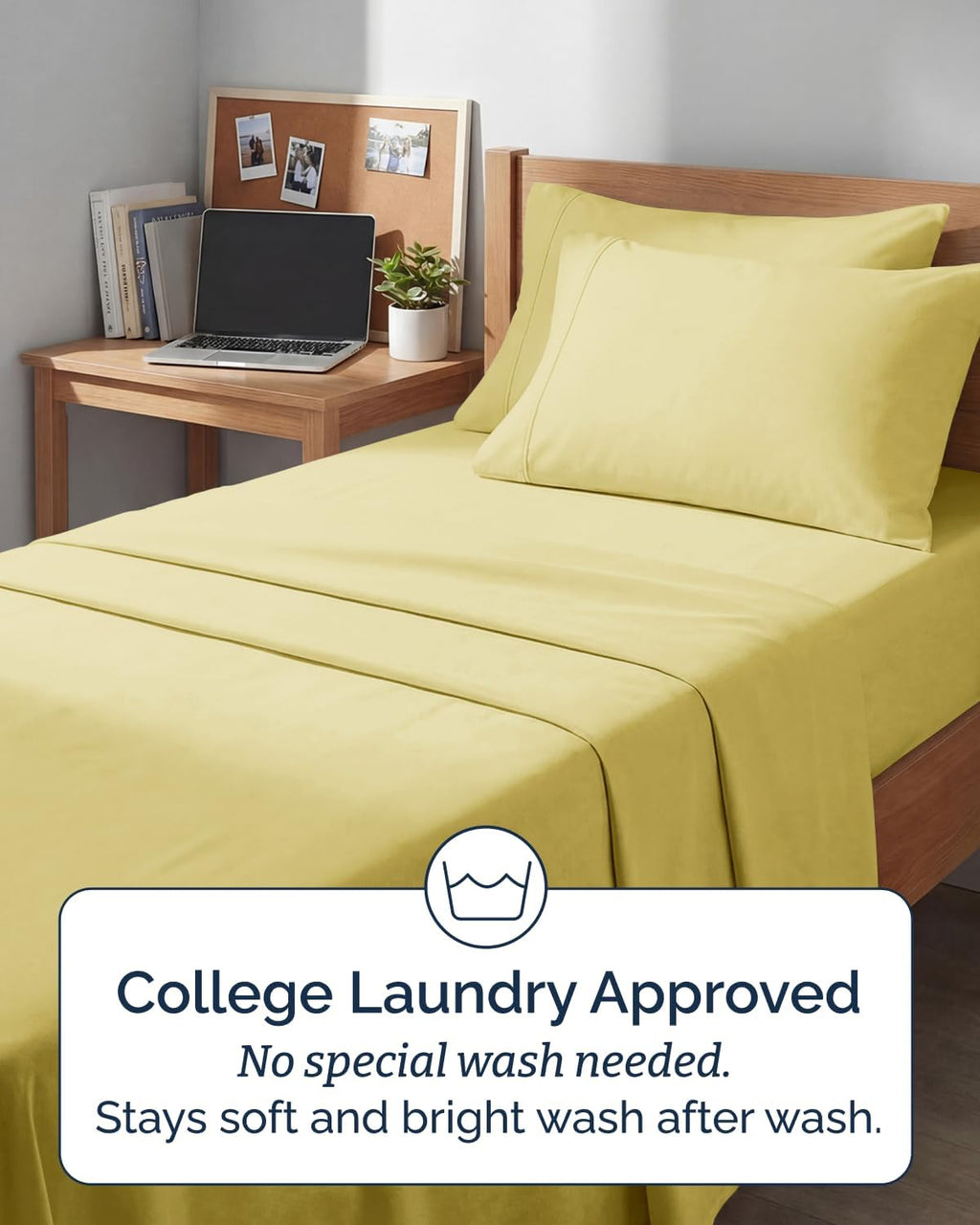Skiennix Extra Deep Twin XL Sheet Set - 4 Piece Breathable Cooling Bedding - Soft, Wrinkle-Free Yellow