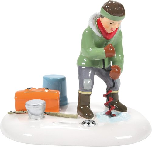Department 56 Angling for a Win Figurine - Snow Village Accessory, 2.83 Inch, Multicolor