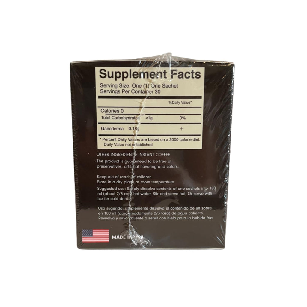 Eternal Gourmet Ganoderma (REISHI) Black Coffee 2 in1 Made in USA Cafe Negro con ganoderma Eternal Pack of 4