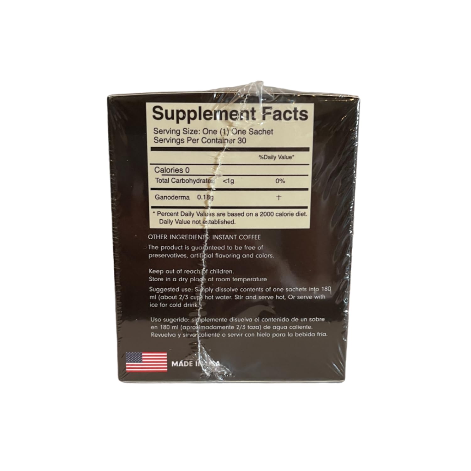 Eternal Gourmet Ganoderma (REISHI) Black Coffee 2 in1 Made in USA Cafe Negro con ganoderma Eternal Pack of 4
