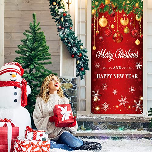 Large Christmas Door Cover Banner - Merry Christmas Decor 73x36in
