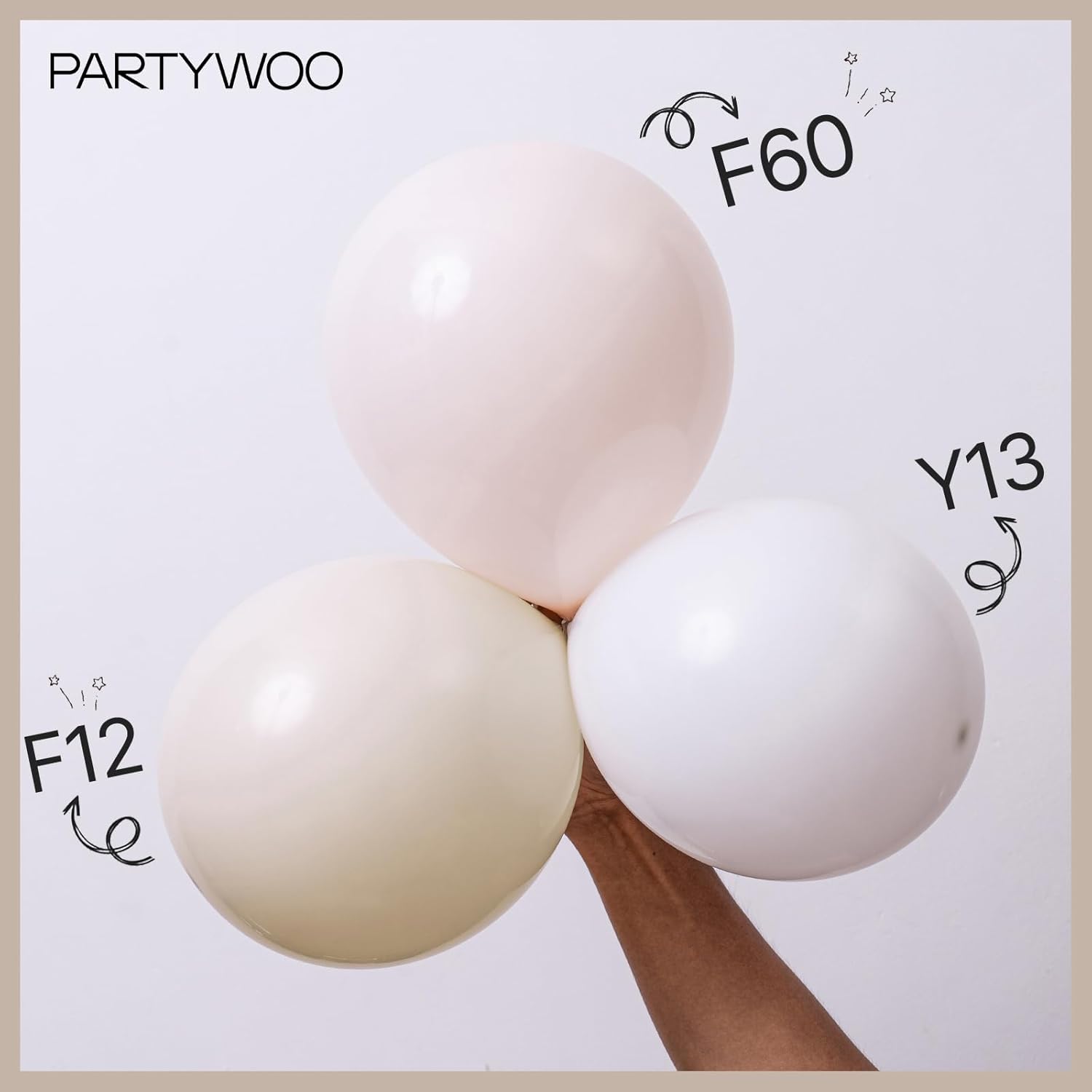 PartyWoo Balloon Arch Kit - 152pcs White & Gold Boho Balloons for Baby Shower, Graduation, Wedding & Birthday Decor