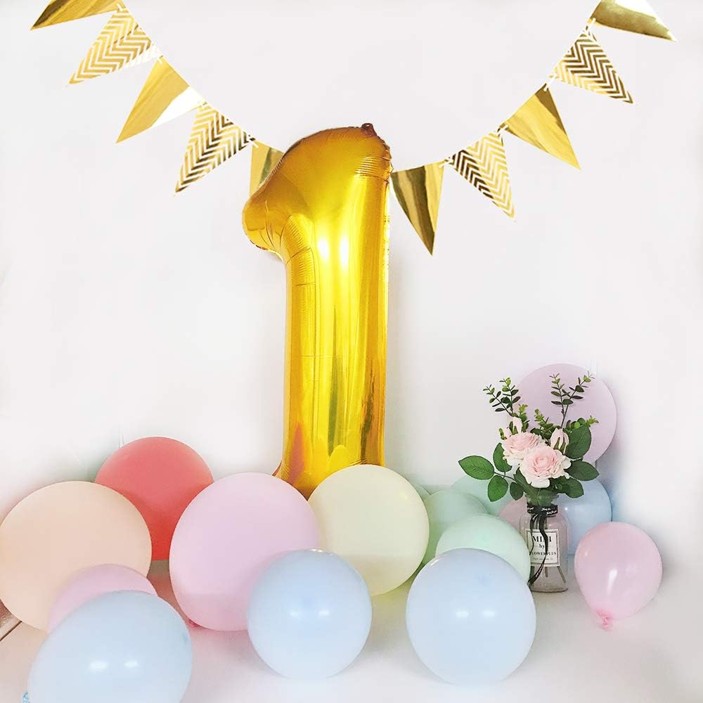 TONIFUL 40 Inch Gold Number Balloons | Large Foil Mylar 0-9 for Graduation, Weddings & Parties