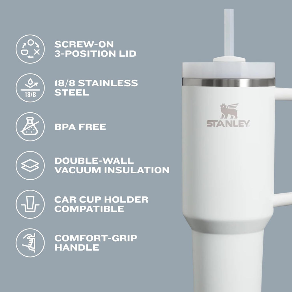 STANLEY Quencher H2.0 Tumbler - 64 oz Insulated Stainless Steel Cup with Handle & Straw | BPA-Free Dew Drop