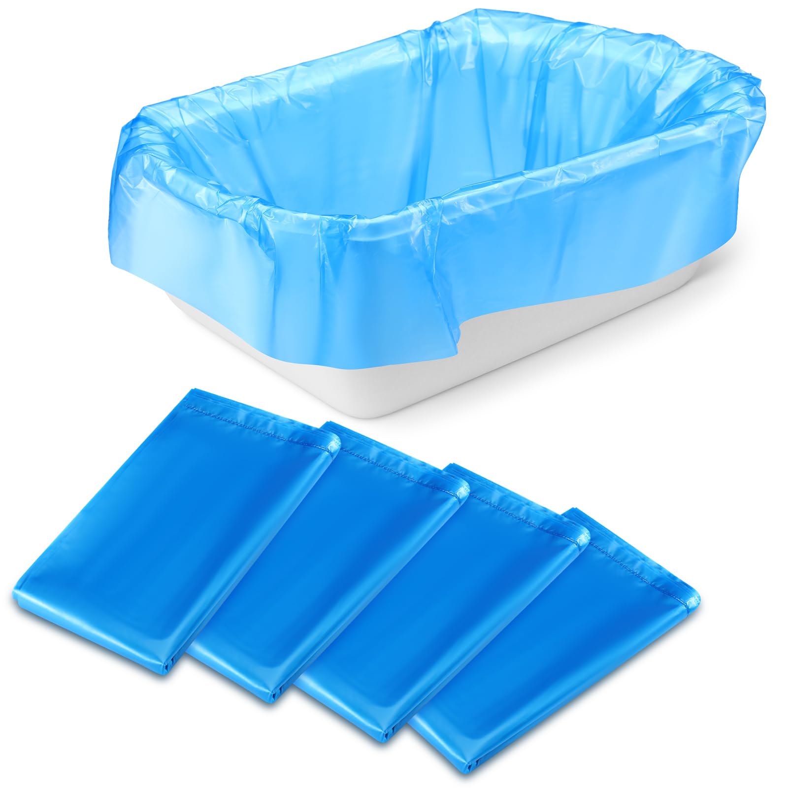 Honoson 200 Pack Disposable Poly Lug Liners 2.5 Mil Thick Plastic Meat Lug Liners for Meat Processing Mixing & Transport Flat Open Bags for Instant Cleanup (Blue)