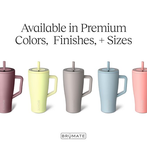 BrüMate Era 30 oz Tumbler with Handle and Straw | 100% Leakproof Insulated Tumbler with Lid and Flexible SoftSip Straw | Made of Stainless Steel | Cup Holder Friendly Base | 30oz (Electric Blue)