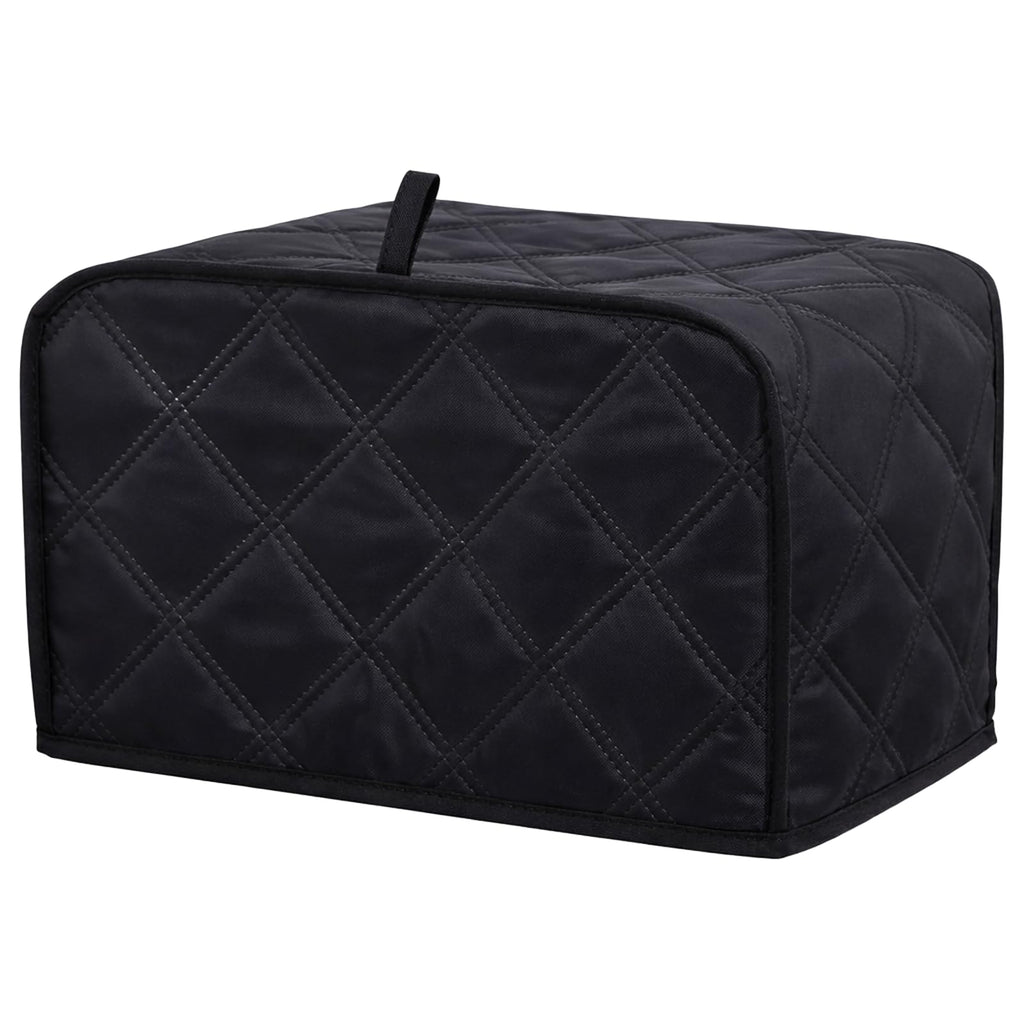 2 Slice Toaster Cover, Toaster Covers 2 Slice Wide Slot, Universal Size Two Slice Toasters Cover, Quilted Polyester and Cotton Dust Protection for Kitchen Small Appliance, Black