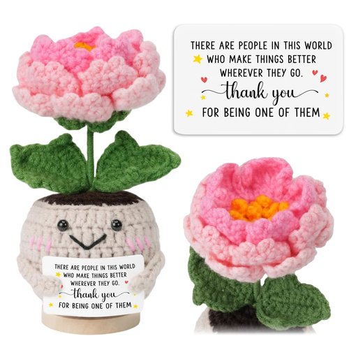 HEXMOZ Thank You Gifts for Women Men - Teacher Appreciation Gifts - Nurse Week Gift - Handmade Collectible Peony Doll Decor - Appreciation Teachers Day Birthday Graduation Retirement Gift for Teacher