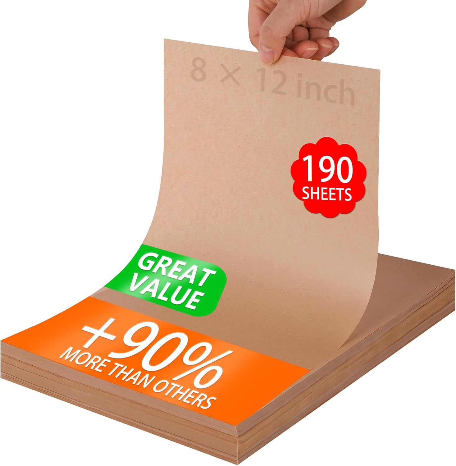 WMKGG Parchment Paper Sheets - 190 PCS Non-Stick Precut Baking Paper for Air Frying & Grilling | 8x12 Inches