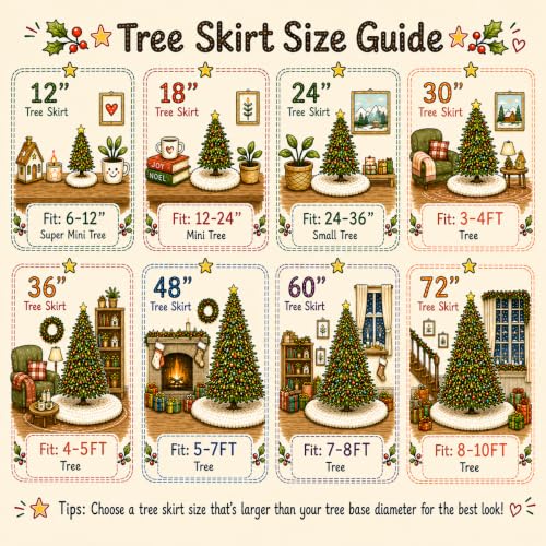 YEAHOME White Faux Fur Christmas Tree Skirt 24 Inch Holiday Decor