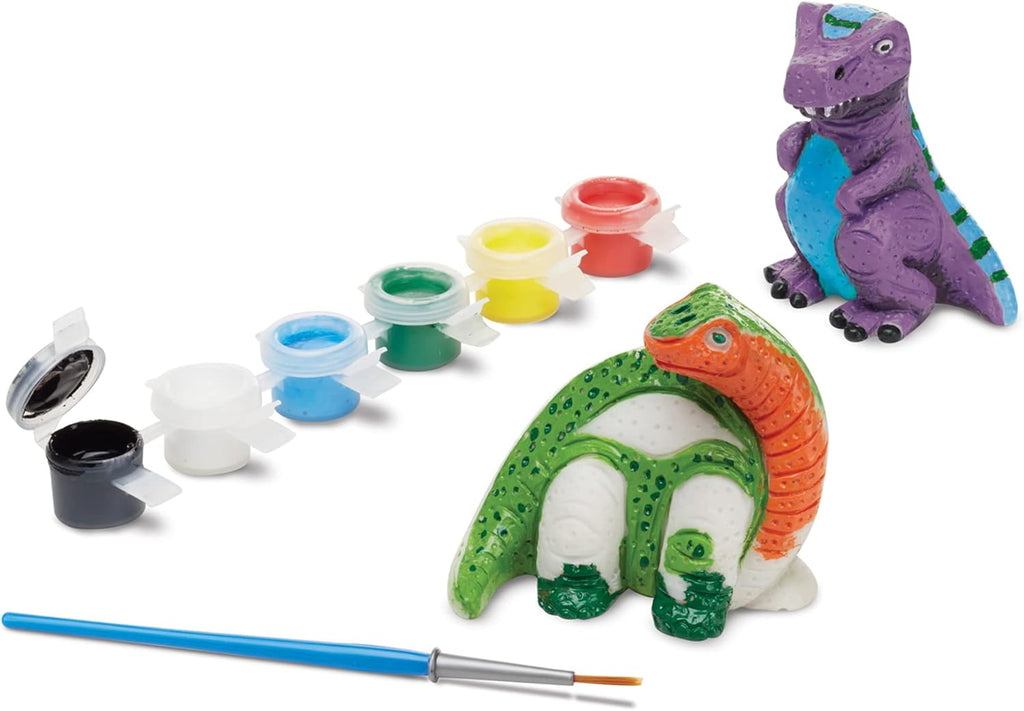 Melissa & Doug Dinosaur Figurines Craft Kit - Create Your Own Dinosaurs with 2 Resin Figures & 6 Paints